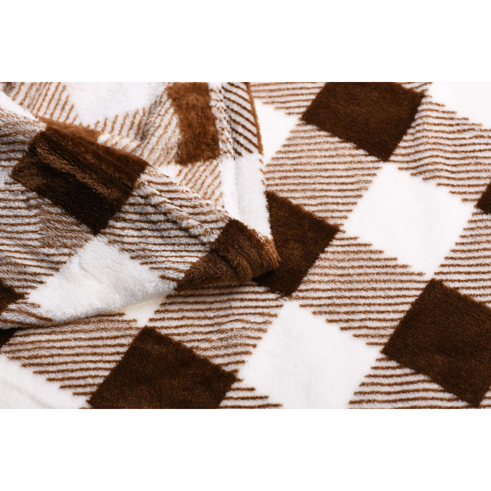 Плед Ardesto Flannel 160х200см клетка бежевый (ART0103PB)