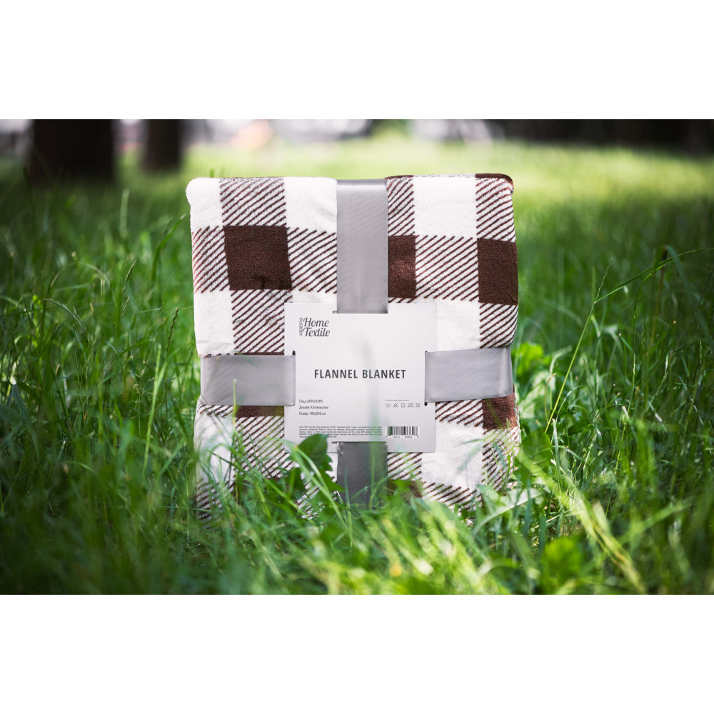 Плед Ardesto Flannel 160х200см клетка бежевый (ART0103PB)