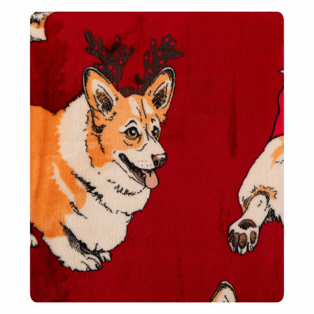 Плед Ardesto Flannel 160х200см, рождественские корги (ART0119PB)