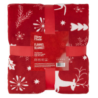 Плед Ardesto Christmas Flannel 160х200см, 100% поліестер, олені, червоний (ART0126PB)