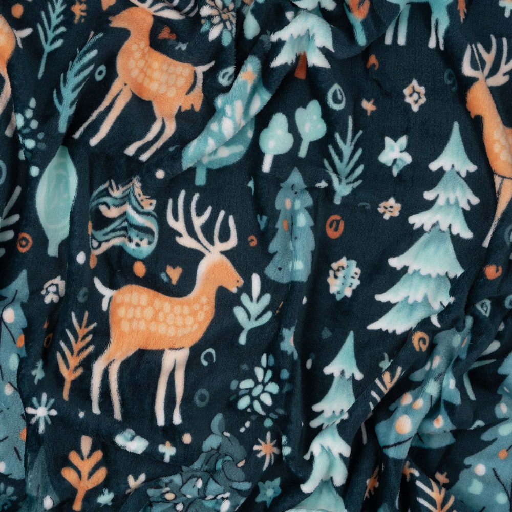 Плед Ardesto Christmas Flannel 160х200см, олени, 100% полиэстер, зеленый (ART0127PB)