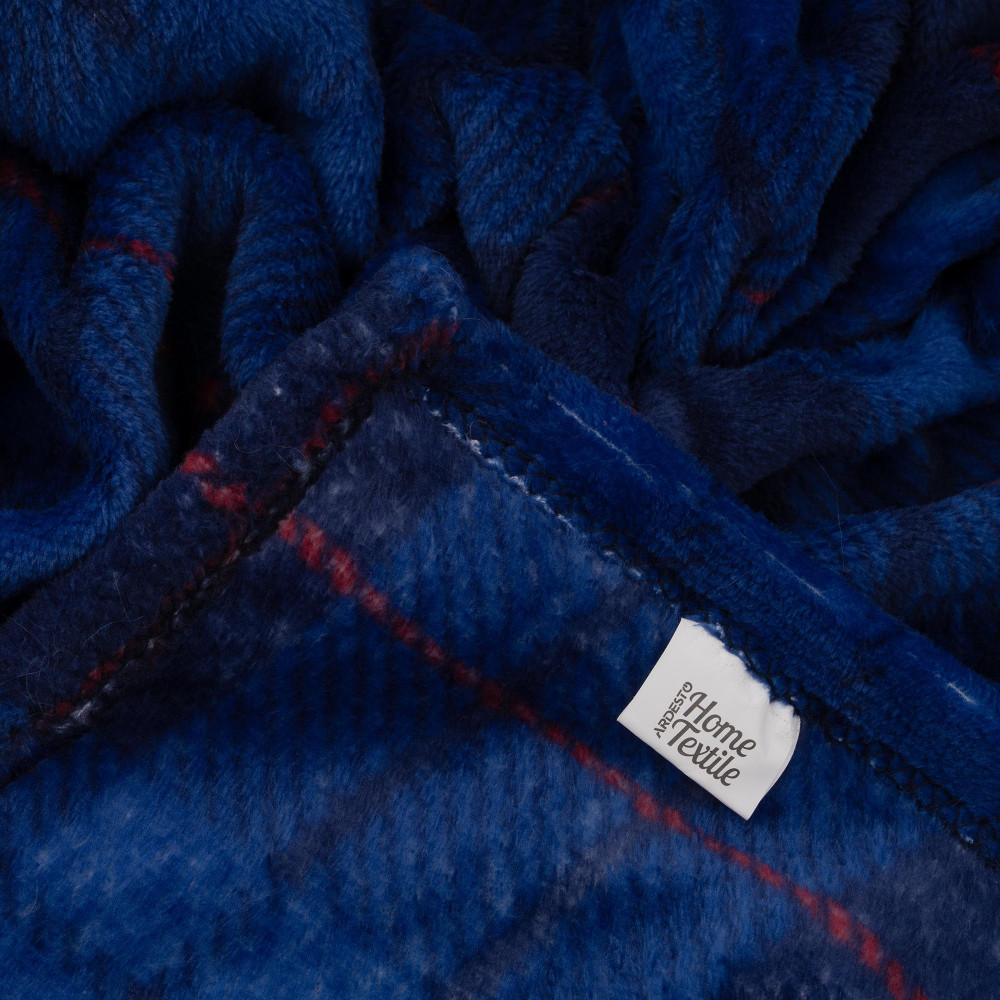 Плед Ardesto Flannel 160х200см, 100% поліестер, клітинка, синій (ART0134PB)