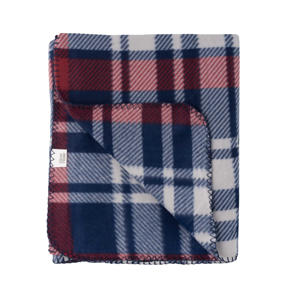 Плед Ardesto Fleece 130x160см, клеточка, сине-бордовый (ART0719PB)