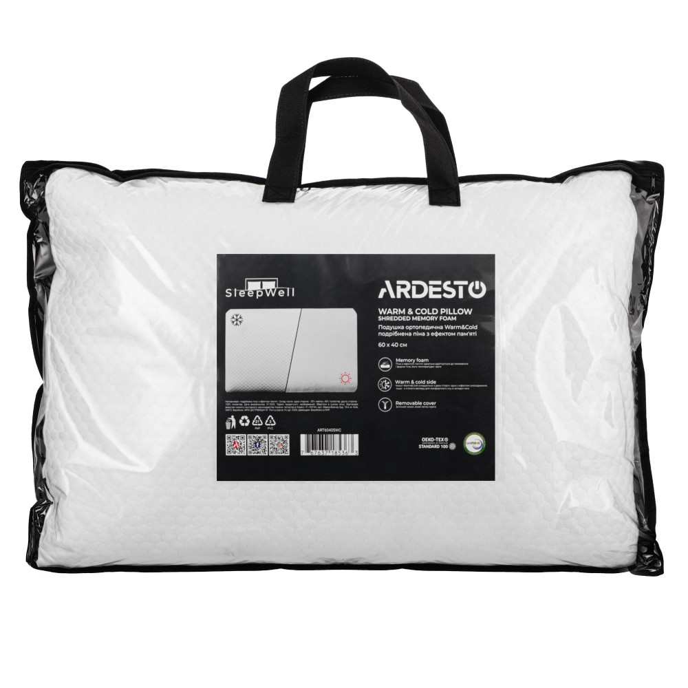 Подушка ортопедическая Ardesto Sleepwell Warm&Cold, 60х40см, белый (ART6040SWC)