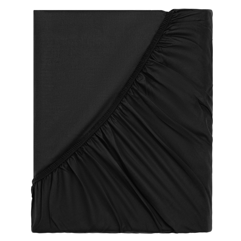 Простирадло на резинці Ardesto Mix&Match Premium, 160х200+30см, 100% бавовна, сатин, чорний (ART1620FSL)