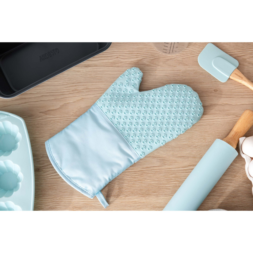 Перчатка-прихватка Ardesto Tasty Baking, 35х19см, силикон, хлопок, голубой (AR2327T)