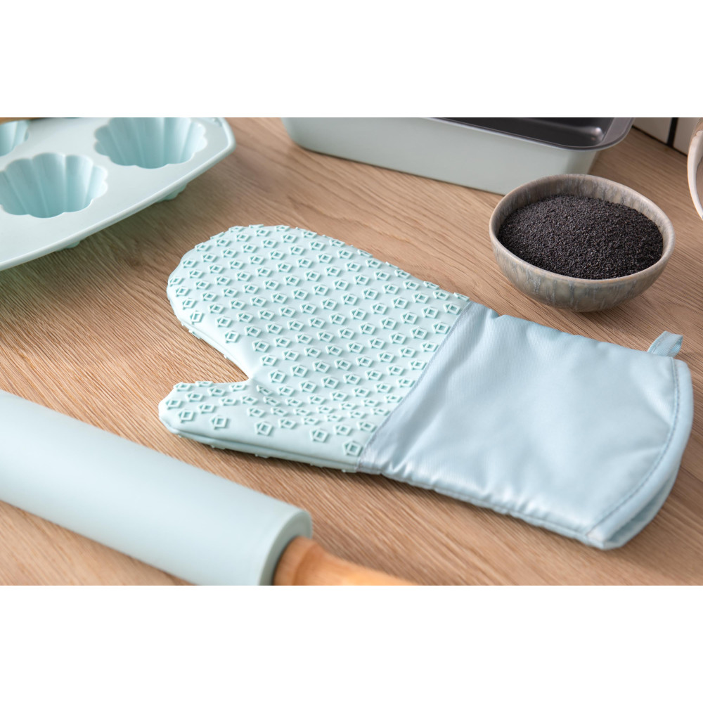 Перчатка-прихватка Ardesto Tasty Baking, 35х19см, силикон, хлопок, голубой (AR2327T)