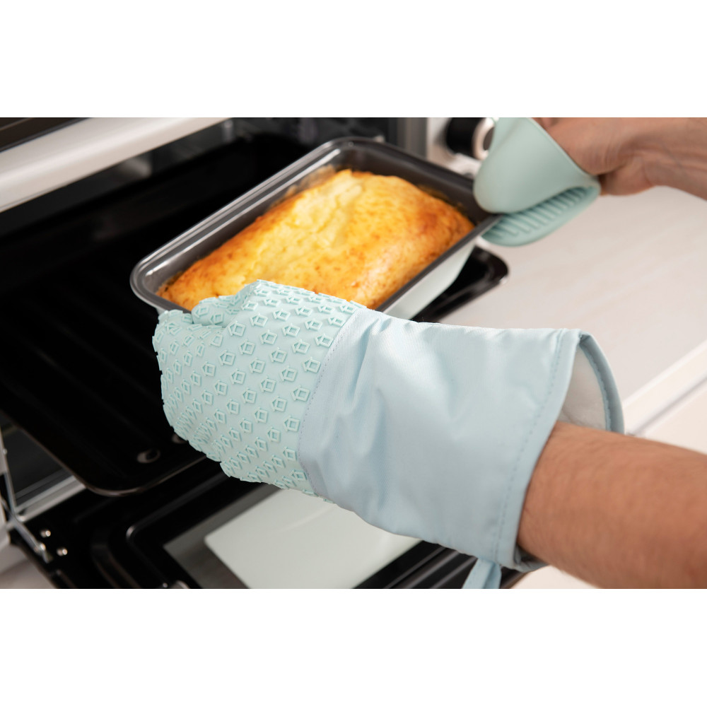 Перчатка-прихватка Ardesto Tasty Baking, 35х19см, силикон, хлопок, голубой (AR2327T)