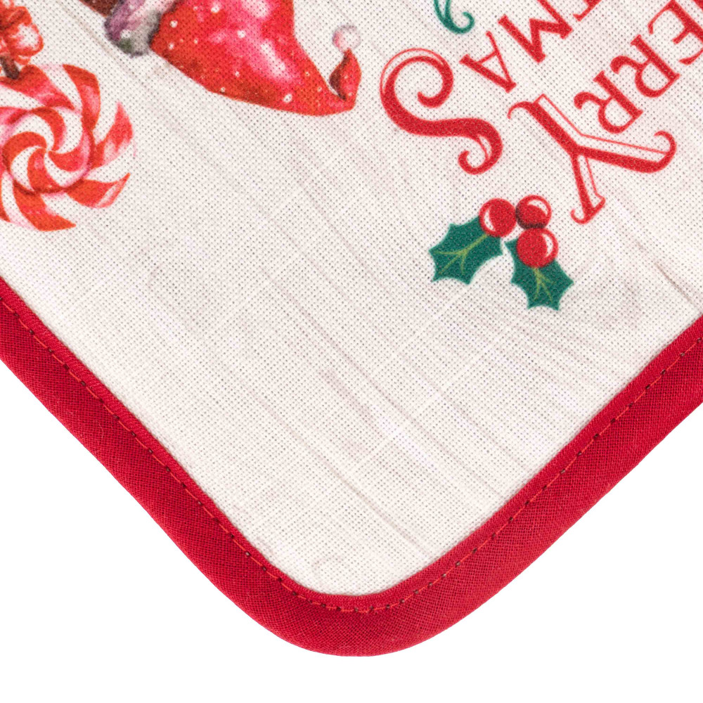 Набір прихваток для кухні Ardesto Christmas Gingerbread 18х20см, 18х30см, 100% поліестер (верх), 100% бавовна (низ), червоний (ART14HG)