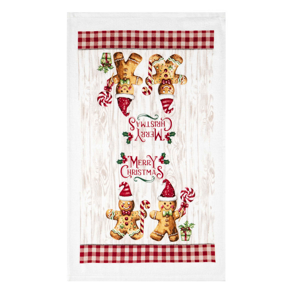 Подарочный набор для кухни Ardesto Christmas Gingerbread, 3шт, 100% хлопок (полотенце), 100% полиэстер (прихватки), красный (ART14HGR)
