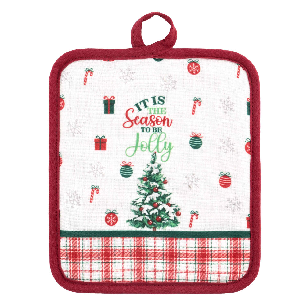Подарочный набор для кухни Ardesto Christmas Tree, 3шт, 100% хлопок (полотенце), 100% полиэстер (прихватки), зеленый (ART14HTR)