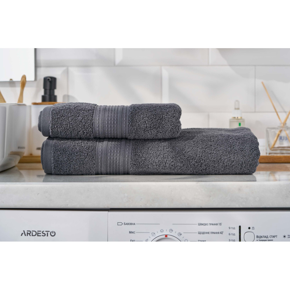 Полотенце махровое Ardesto SuperSoft, 70х140см, 100% хлопок, темно-серое (ART2270MC)