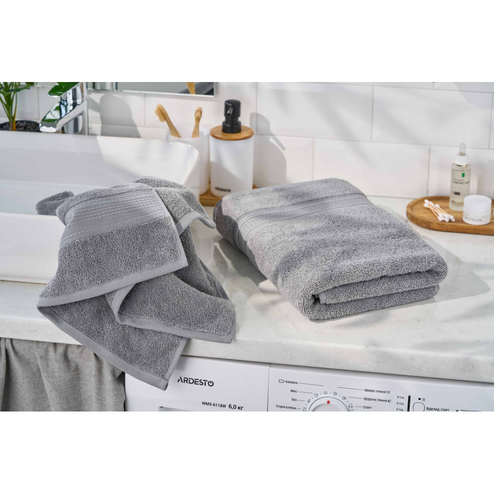 Полотенце махровое Ardesto SuperSoft, 70х140см, 100% хлопок, серое (ART2270SLP)