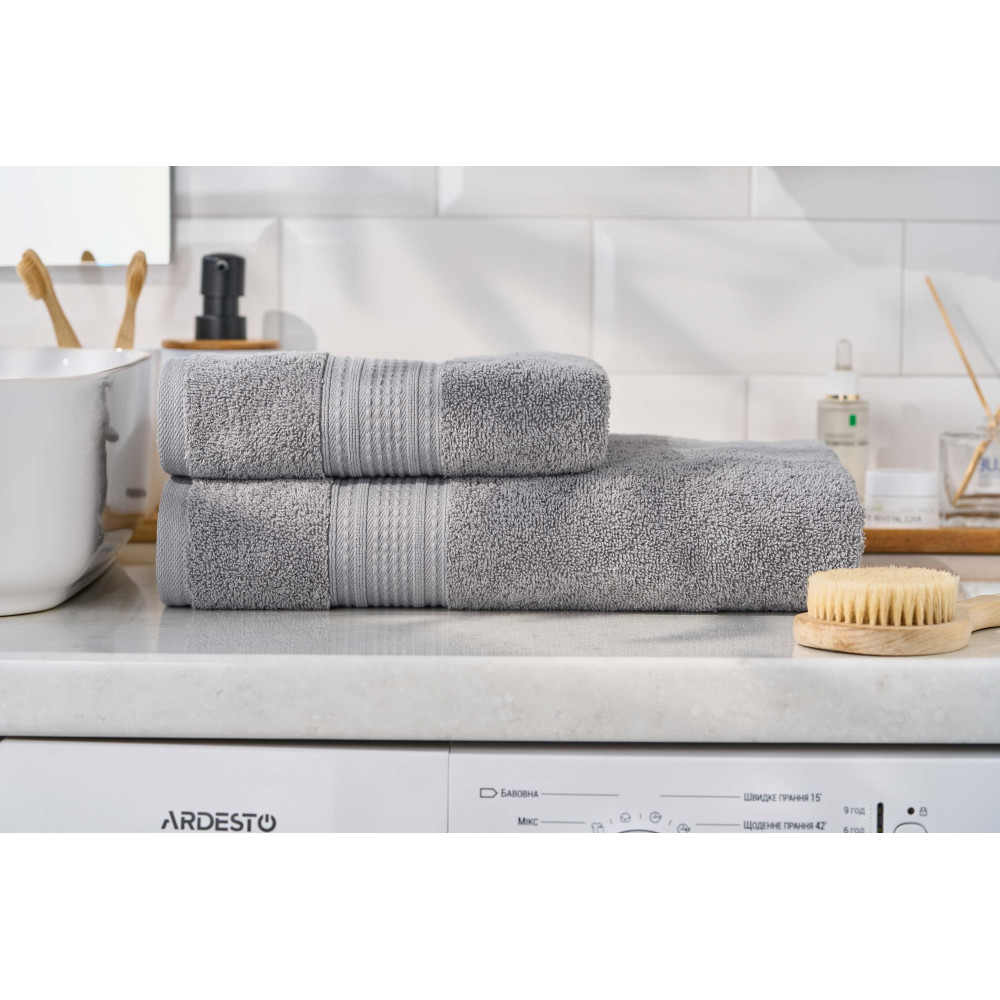 Полотенце махровое Ardesto SuperSoft, 70х140см, 100% хлопок, серое (ART2270SLP)