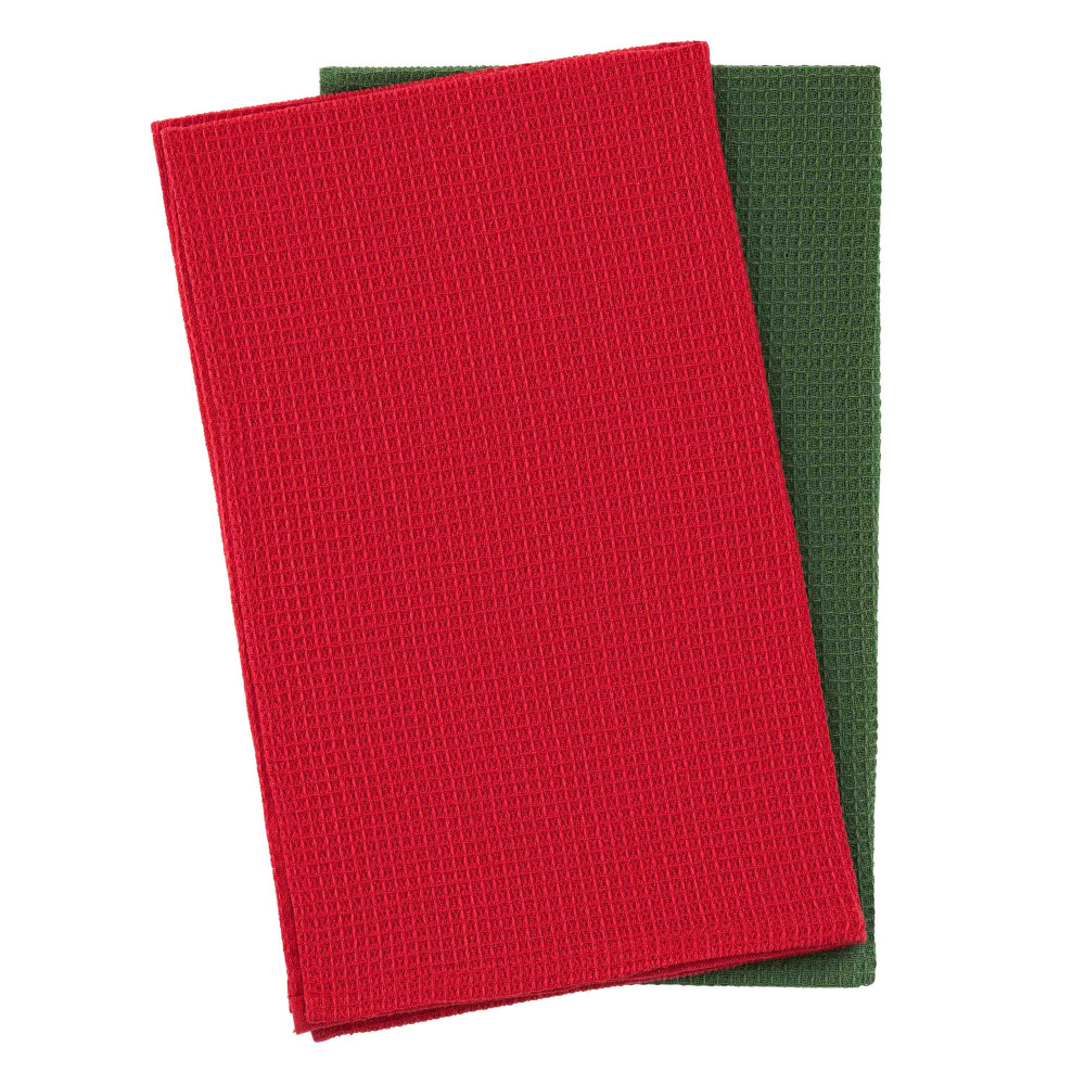 Подарочный набор полотенец в мешочке Ardesto Christmas Santa 38х63см, 2шт, 100% хлопок, красный, зеленый (ART3863HSB)