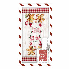 Подарочный набор полотенец в коробке Ardesto Christmas Gingerbread 38х63см, 2шт, 100% хлопок (ART3863HGB)