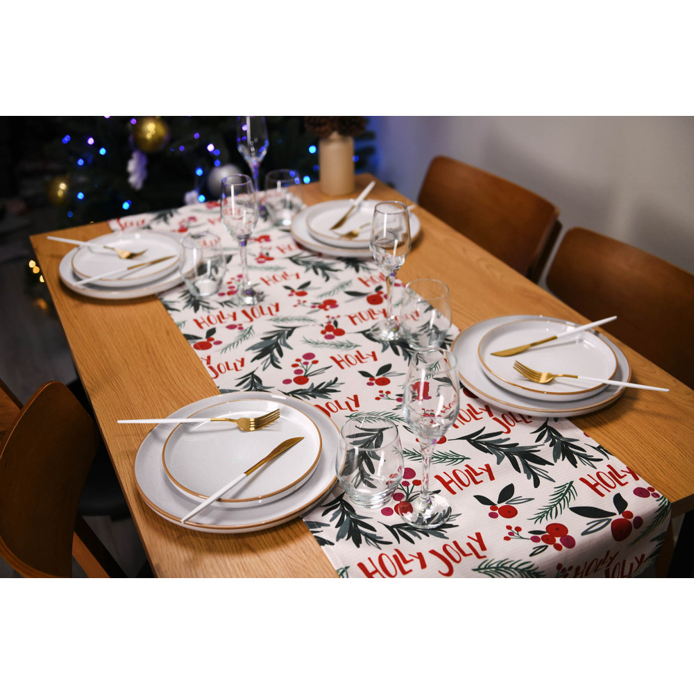 Раннер Ardesto Happy Holidays, 40х140см, 90% полиэстер, 10% хлопок, белый (ART01HW)