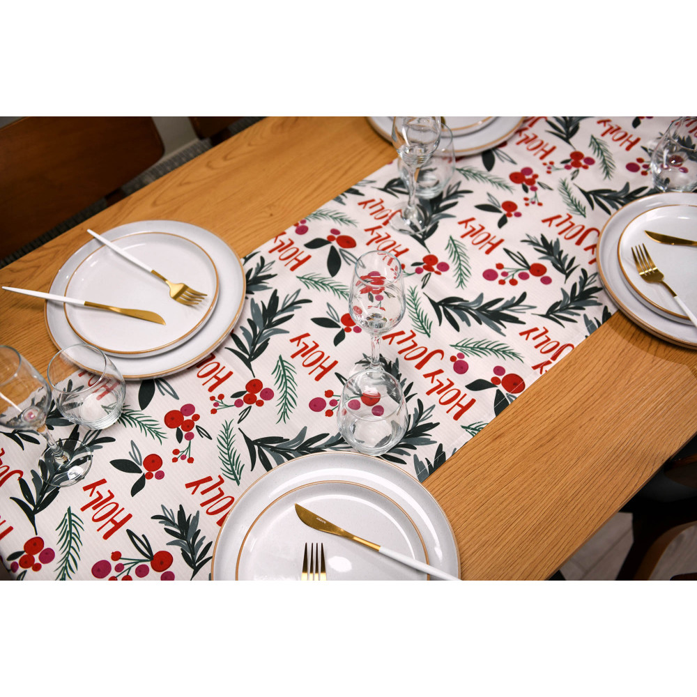 Раннер Ardesto Happy Holidays, 40х140см, 90% полиэстер, 10% хлопок, белый (ART01HW)