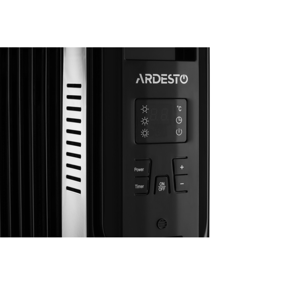 Масляный радиатор Ardesto 2,0 кВт, площадь обогрева 20 кв.м., напольный, черный, 9 секция (OFH-E09X2)