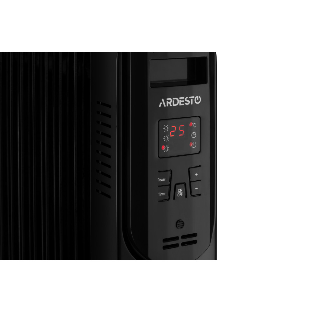 Масляный радиатор Ardesto 2,5 кВт, площадь обогрева 25 кв.м., напольный, черный, 11 секций (OFH-E11X2)