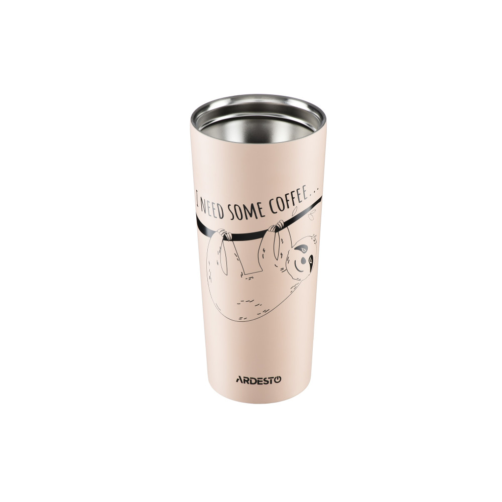 Термокружка Ardesto Coffee time Bradypus 450 мл бежевый