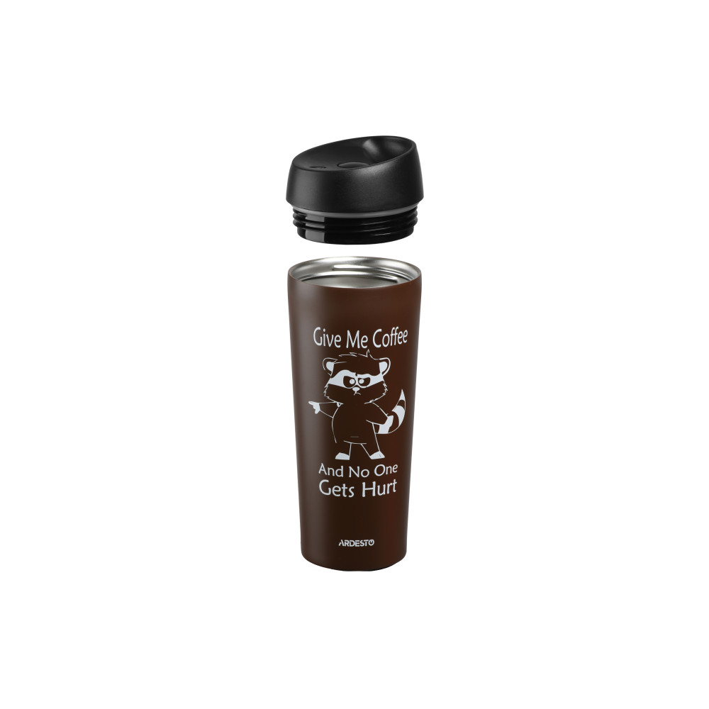 Термочашка Ardesto Coffee time Raccoon 450 мл коричневий