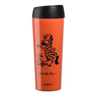 Термочашка Ardesto Coffee time Zebra 450 мл помаранчевий