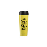 Термочашка Ardesto Coffee time Panda 450 мл жовтий