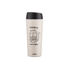 Термокружка Ardesto Coffee Time Meowning 450 мл Бежевая AR2645WC
