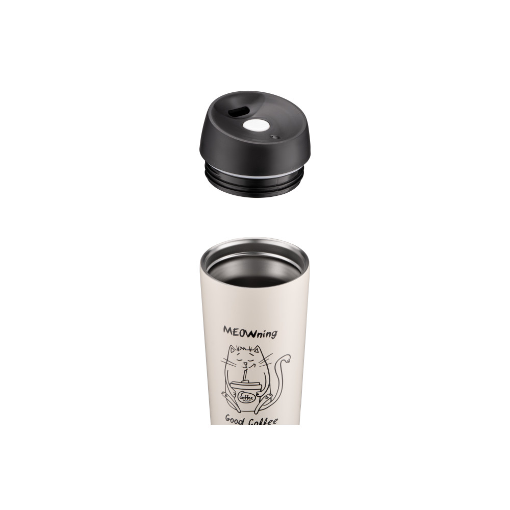 Термокухоль Ardesto Coffee Time Meowning 450 мл Бежева AR2645WC