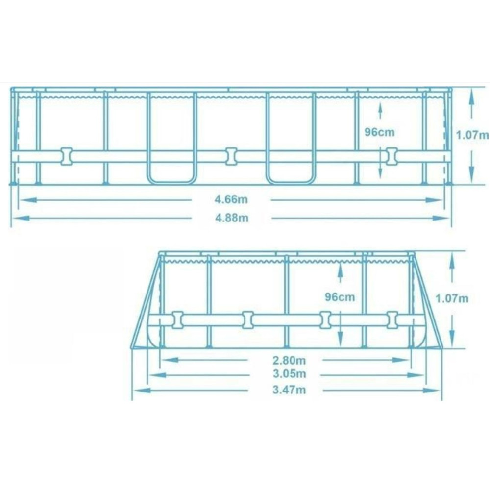 Басейн каркасний овальний 18 в 1 Bestway 56448 Power Steel 488 x 305 см (5908220476252)