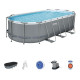 Басейн каркасний овальний 12 в 1 Bestway 56710 Power Steel 549 x 274 см сірий (6942138954579)