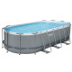 Басейн каркасний овальний 12 в 1 Bestway 56710 Power Steel 549 x 274 см сірий (6942138954579)