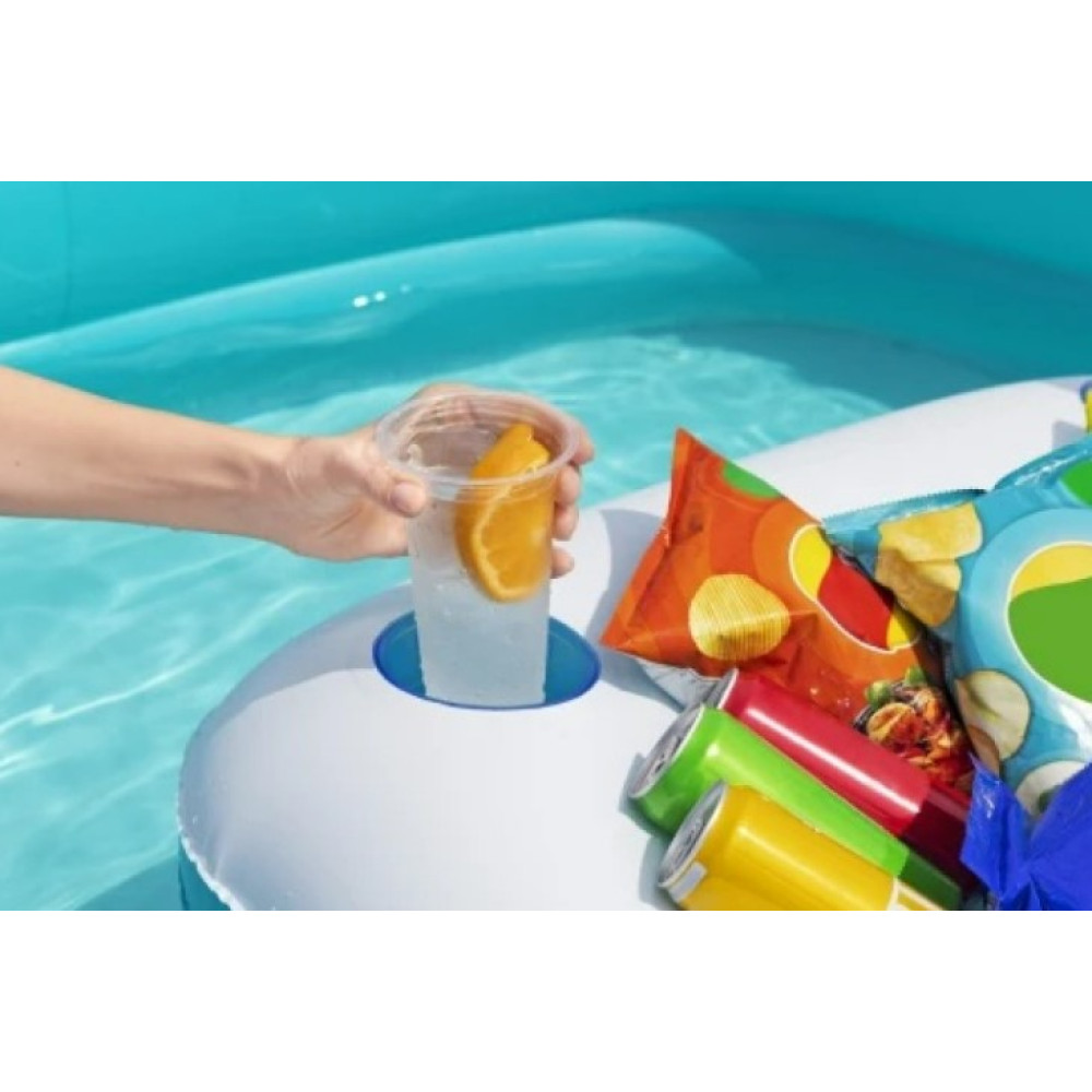 Басейн надувний Bestway 54446 з плаваючим столом Sippin' Summer 218 x 218 x 48 см (DM-54446)
