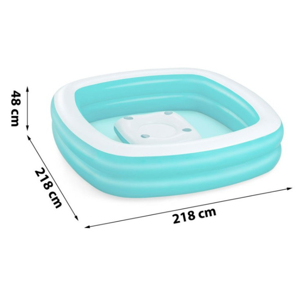 Басейн надувний Bestway 54446 з плаваючим столом Sippin' Summer 218 x 218 x 48 см (DM-54446)