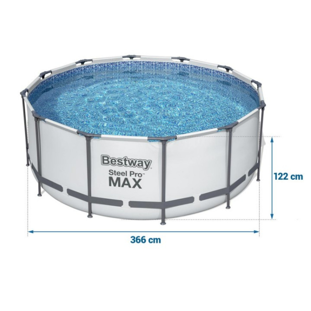 Басейн каркасний 18 в 1 Bestway 56420 366 x 122 см + машина для створення бульбашок (DM-56420-M)