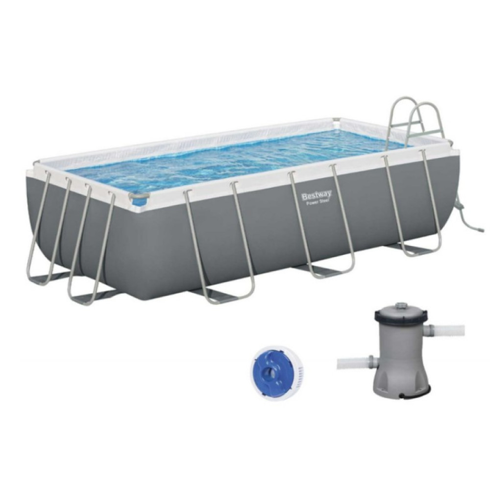 Басейн каркасний прямокутний 18 в 1 Bestway 56441 404 x 201 x 100 см (DM-56441-17W1)