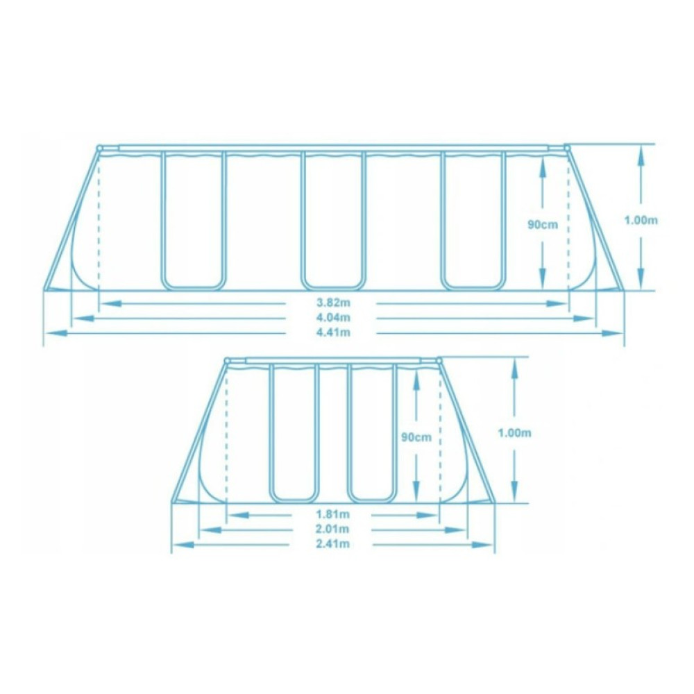 Басейн каркасний прямокутний 18 в 1 Bestway 56441 404 x 201 x 100 см (DM-56441-17W1)