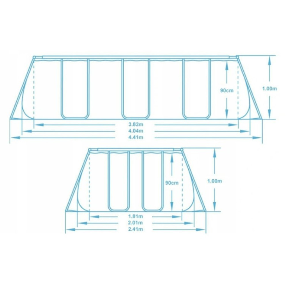 Басейн каркасний прямокутний 11 в 1 Bestway 56441 404 x 201 x 100 см (DM-56441-BESTWAY)
