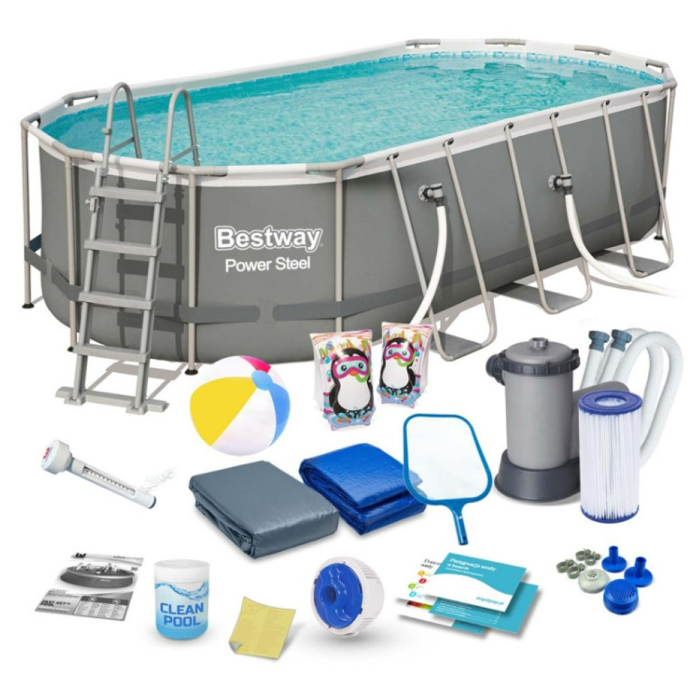 Басейн каркасний овальний 17 в 1 Bestway 56710 549 x 274 x 122 см (DM-56710-17W1)