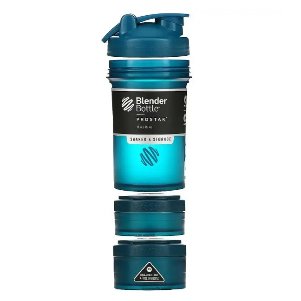 Шейкер спортивный BlenderBottle ProStak 22oz/650 мл с 2-мя контейнерами Navy (PS 22oz Navy)