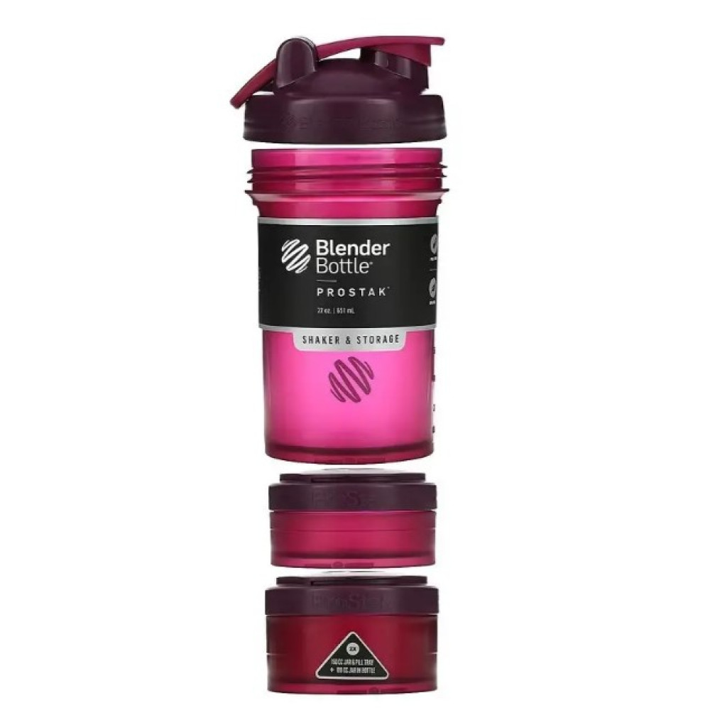 Шейкер спортивний BlenderBottle ProStak 22oz/650 мл з 2-ма контейнерами Plum (PS 22oz Plum)