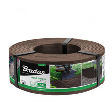 Бордюр ровный газонный Bradas WOOD BORDER 78мм х 2,8мм х 10м коричневый OBWBR1008