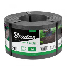 Бордюр ровный газонный Bradas WOOD BORDER 130 мм х 2,8 мм х 10 м серый OBWGY1013