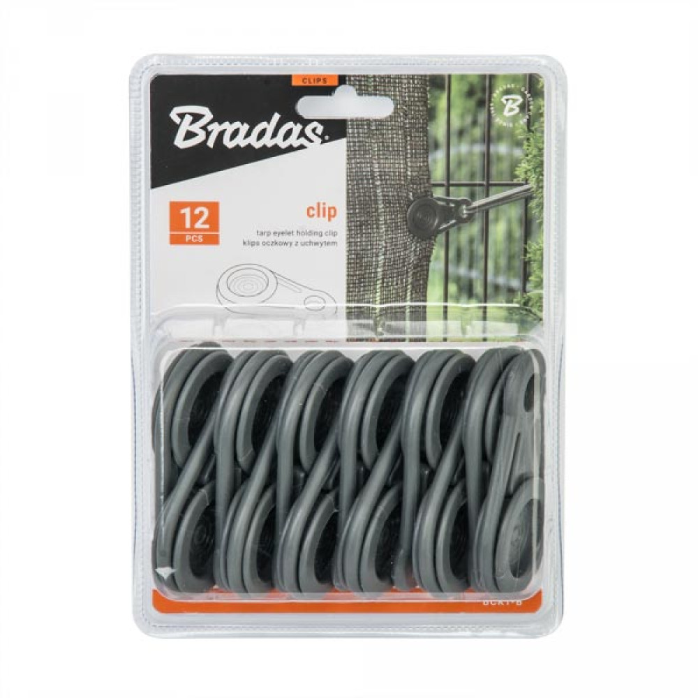 Клипсы для петель Bradas BUNGEE CORD CLIPS серые 12 шт BCK1-B
