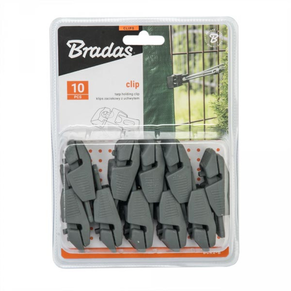 Затискачі для кріплення Bradas BUNGEE CORD CLIPS сірі 10 шт BCK2-B