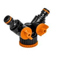 Редукционный тройник Bradas с внутренней резьбой 1"/3/4" с запорными кранами BLACK LINE ECO-PWB2222L без ярлыка
