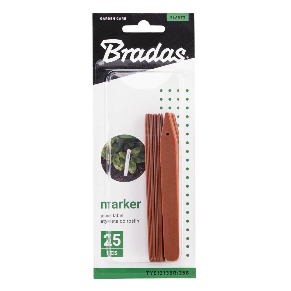 Маркер для растений Bradas 12,5 x 1,3 см, 25 шт, коричневый, TYE1213BR/25B