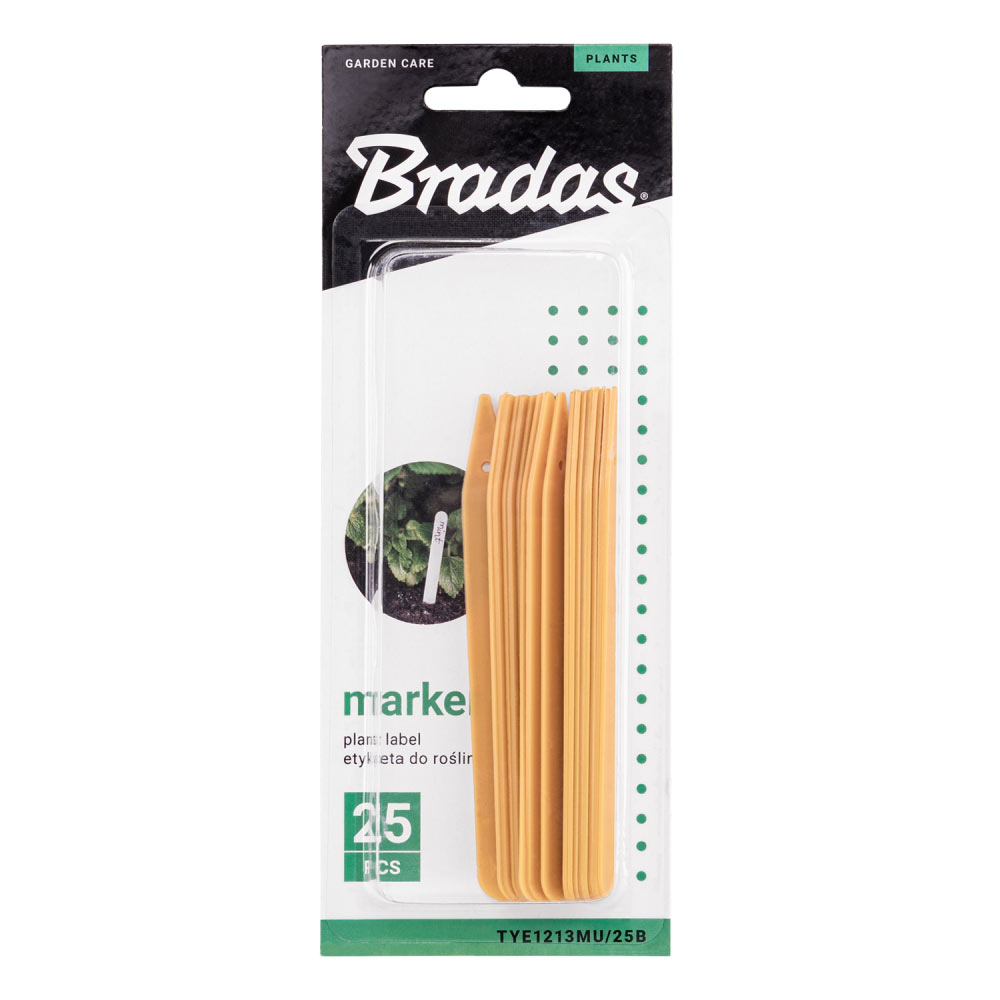 Маркер для растений Bradas 12,5 x 1,3 см, 25 шт, горчичный, TYE1213MU/25B