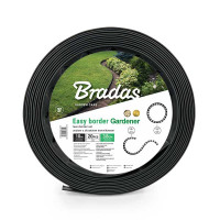Бордюр газонний Bradas EASY BORDER 38 мм х 10 м з комплектом кілків чорний OBEB3810SET